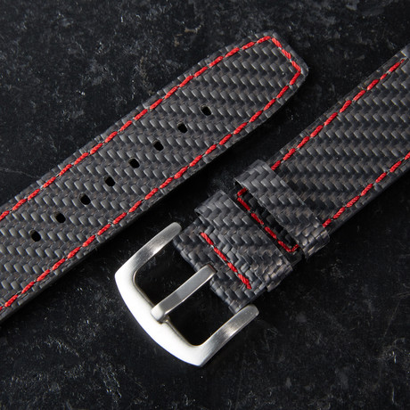 Apple Watch Strap // Carbon Fiber + Red (Regular)