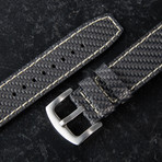 Apple Watch Strap // Carbon Fiber + White (Regular)