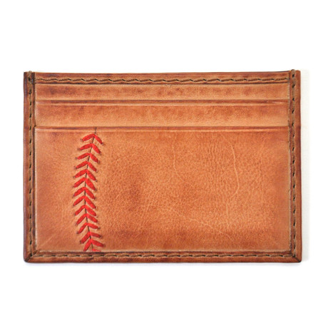Baseball Stitch Card Case // Tan