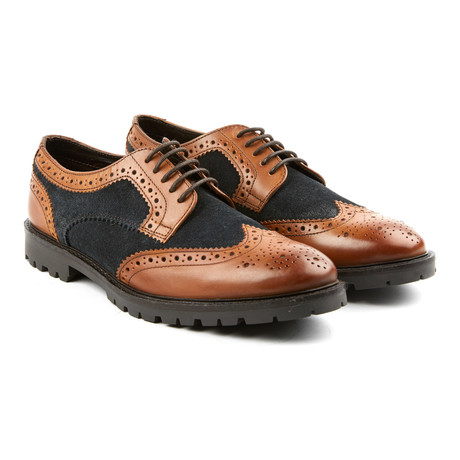 Base London // Conflict Brogue // Tan + Navy (Euro: 43)