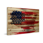 Bold Red Striped Flag // Pine Wood (36"W x 24"H x 1.5"D)