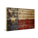 Flag Of TX // Pine Wood (36"W x 24"H x 1.5"D)
