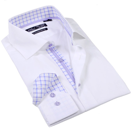 Levinas // Button-Up Dress Shirt // White (S)