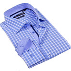 Gingham Button-Up Dress Shirt // Light Blue (M)