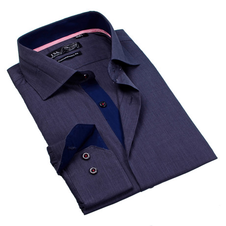 Button-Up Dress Shirt // Tonal Charcoal (S)