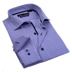 Textured Button-Up Dress Shirt // Navy (2XLB)