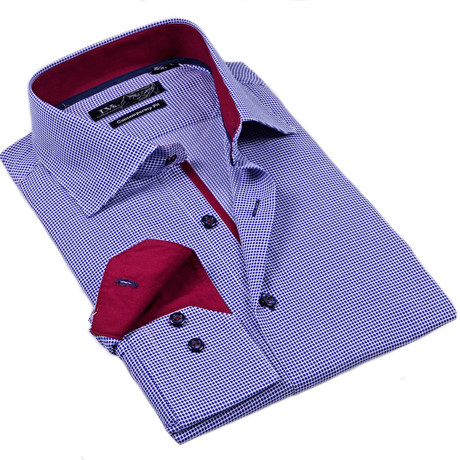 Button-Up Dress Shirt // Navy Texture (S)