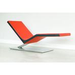 Zero Chaise Lounge // Polished Stainless Steel Base (ELMOsoft // White)