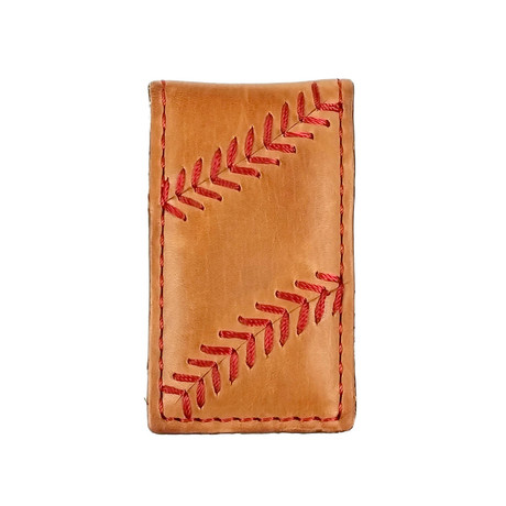 Baseball Stitch Money Clip // Tan