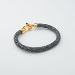 Stingray Bracelet // Gray + Gold (Large)