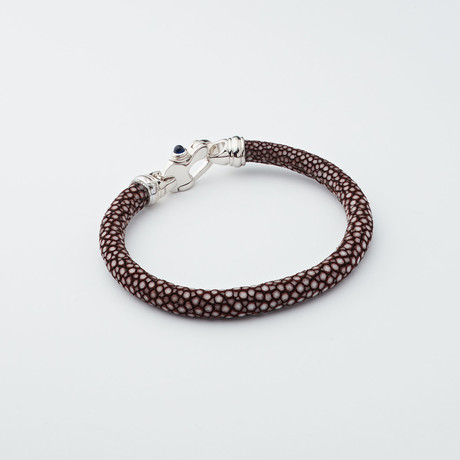 Stingray Bracelet // Chocolate + Silver (Large)