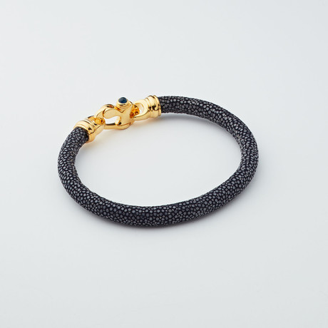 Stingray Bracelet // Sapphire Blue + Gold (Large)