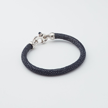 Stingray Bracelet // Sapphire Blue + Silver (Large)