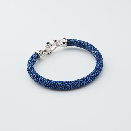 Stingray Bracelet // Royal Blue + Silver (Large)