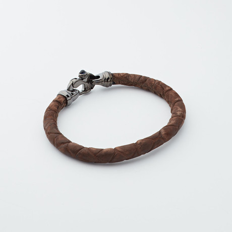 Alligator Bracelet // Dark Brown + Black (Large)