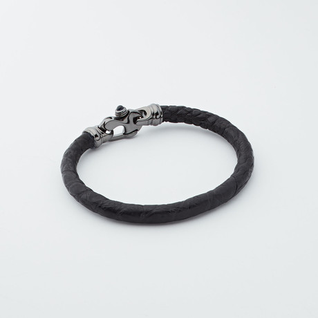 Alligator Bracelet // Black + Black (Large)