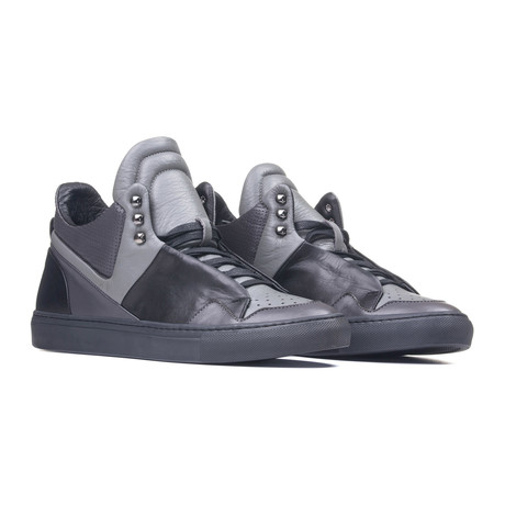 Poseidon Mid-top Sneaker // Black + Red (Euro: 40)