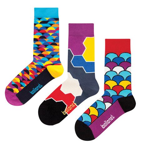 Mid-Calf Sock // Scales // Pack of 3 (Size: 6-9)