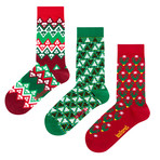 Mid-Calf Sock // Holiday // Pack of 3 (Size: 6-9)