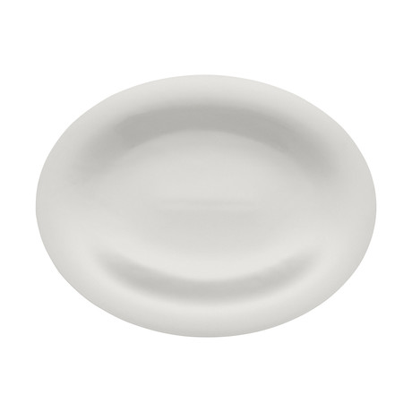 Ku Oval Serving Plate (White)