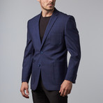 Windowpane Notch Lapel Jacket // Navy (US: 36S)