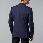 Windowpane Notch Lapel Jacket // Navy (US: 36S)
