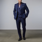 Speckle Notch Lapel Vested Suit // Blue (US: 40S)