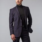 Shadow Plaid Notch Lapel Suit // Navy (US: 38S)