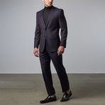 Shadow Plaid Notch Lapel Suit // Navy (US: 38S)