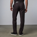 Textured Stripe Notch Lapel Suit // Burgundy (US: 36S)
