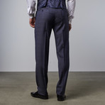 Window Pane Notch Lapel Vested Suit // Blue (US: 40L)