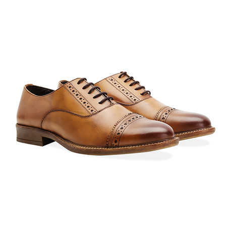 Redfoot // Barnaby Toe Cap Oxford Brogue // Tan (UK: 7)