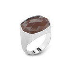Sterling Silver + Brown Chalcedony Ring (Size 10)