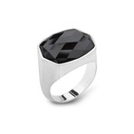 Sterling Silver + Black Onyx Ring (Size 10)