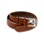 Genuine Crocodile Double Wrap Bracelet // Brown