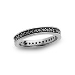 Black Spinel Ring // Sterling Silver + Black Rhodium (Size 9)