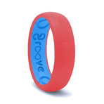 Groove Thin Breathable Silicone Ring // Red (Size 4)
