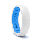 Groove Thin Breathable Silicone Ring // Snow (Size 4)