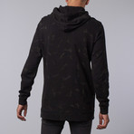 Francisco Longline Acid Wash Hoodie // Black (2XL)