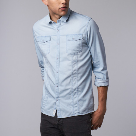 Darby Denim Shirt // Bleached Indigo (XS)