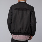 Como Wool Blend Bomber // Charcoal Herringbone (XL)