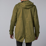 Castro Military Trench Coat // Green Olive (S)