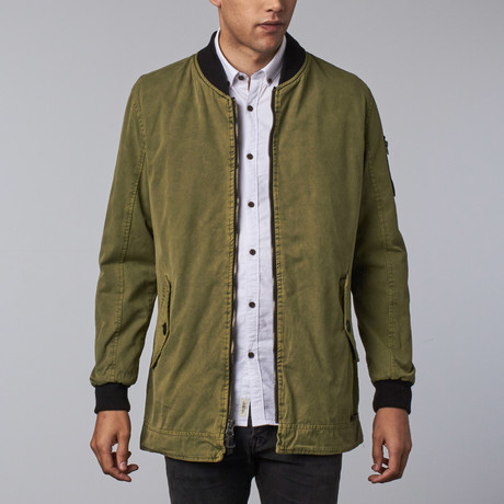 Che Longline Canvas Bomber // Green Olive (XS)