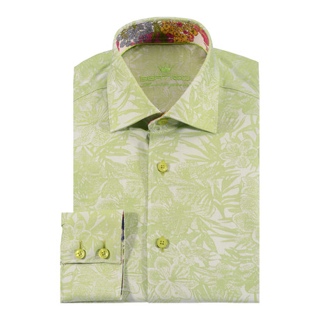Bertigo // Tosh Floral Button-Up Shirt // Green (2XL)
