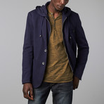 Inset Hoodie Solid Blazer // Navy (M)