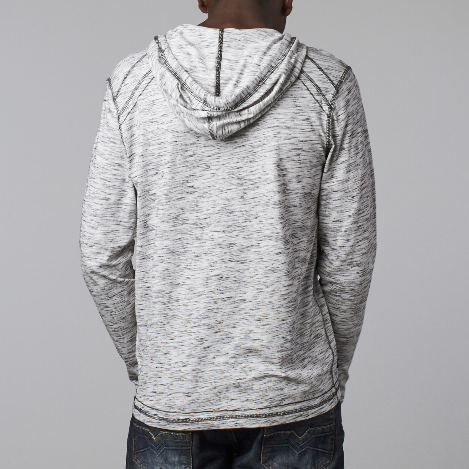 Long Sleeve Contrast Stitch Henley // Ecru (M) - Projek Raw - Touch of ...