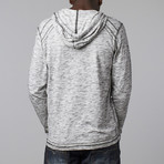 Long Sleeve Contrast Stitch Henley // Ecru (L)