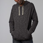 Marled Drawstring Hoodie Pullover // Black (2XL)