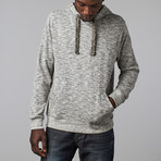 Marled Drawstring Hoodie Pullover // Grey (L)