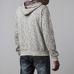 Marled Drawstring Hoodie Pullover // Grey (L)